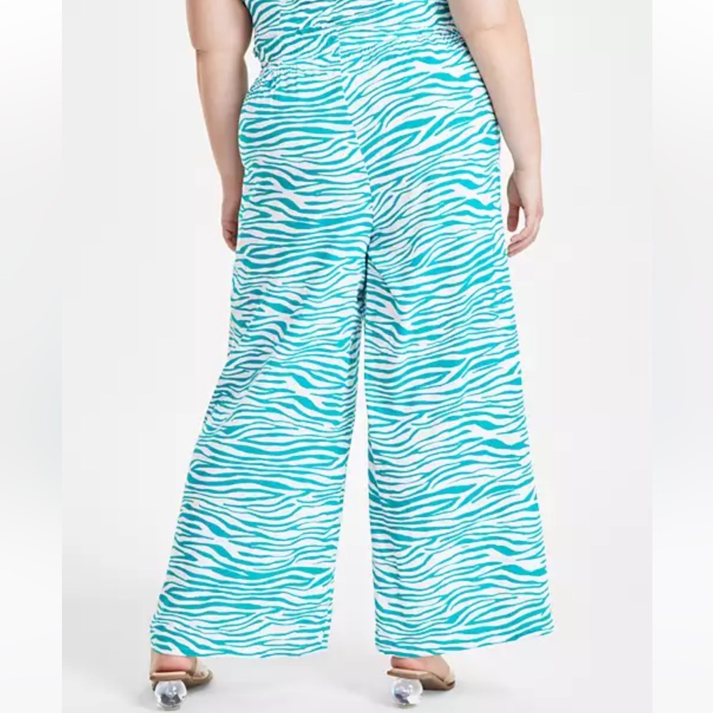 Plus Size Bar Iii Zebra Print Green Set 2x - image 4